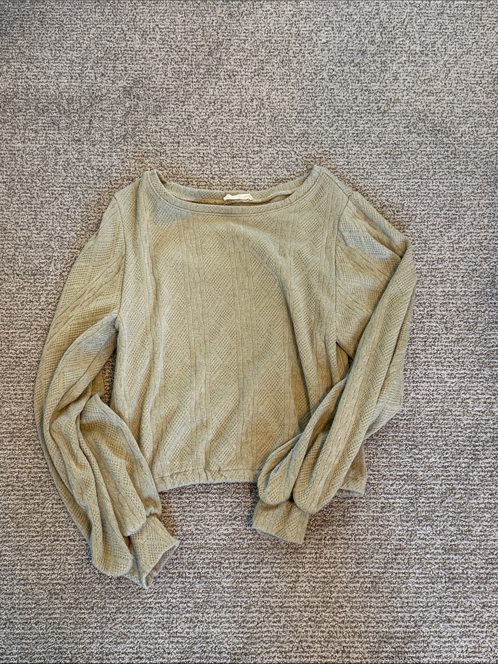 Altar'd State Olive Green Scoop Neck Pullover Sweater